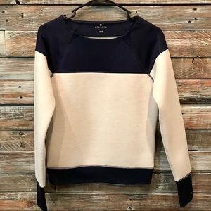 Athleta Women Fuse Navy/White Sweatshirt XXS